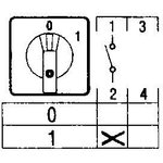 Nokkakytkin 0-1 (DIN-kisko asennus, 1-nap.)