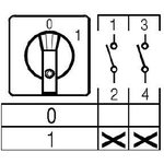 Nokkakytkin 0-1 (DIN-kisko asennus, 2-nap.)