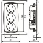 Pistorasia 3-os. uppo IP21 (maadoitettu, jousiliittimet)