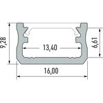 Lumines LED-asennusprofiili A 16x9,28x2020mm anodisoitu alumiini