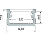 Lumines LED-asennusprofiili A 16x9,28x2020mm anodisoitu inox