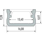 Lumines LED-asennusprofiili A 16x9,28x2020mm lakattu valkoinen