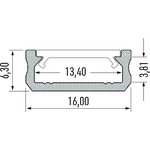 Lumines LED-asennusprofiili D 16x6,3x2020mm anodisoitu alumiini