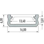 Lumines LED-asennusprofiili D 16x6,3x2020mm lakattu valkoinen