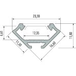 Lumines LED-asennusprofiili KULMA C 23,3x11,8x2020mm lakattu valkoinen