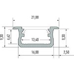 Lumines LED-asennusprofiili UPPO B 21.3x9.3x2020mm anodisoitu alumiini