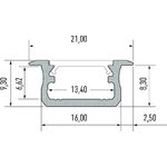 Lumines LED-asennusprofiili UPPO B 21.3x9.3x2020mm lakattu valkoinen