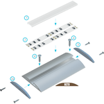 Lumines LED-asennusprofiili pinta RETO 54.9x8x2000mm anodisoitu alumiini