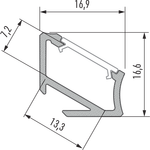 Lumines LED-asennusprofiili H 16,9x16,6x2020mm anodisoitu alumiini