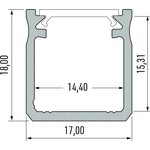 Lumines LED-asennusprofiili Y 17x18x2020mm anodisoitu alumiini