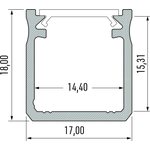 Lumines LED-asennusprofiili Y 17x18x2020mm anodisoitu valkoinen