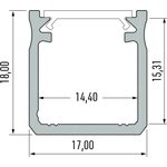 Lumines LED-asennusprofiili Y 17x18x2020mm anodisoitu musta