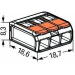 Wago COMPACT-kytkentäliitin 3-os. (maks. 4 mm², vipu)