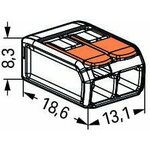 Wago COMPACT-kytkentäliitin 2-os. (maks. 4 mm², vipu)