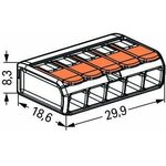 Wago COMPACT-kytkentäliitin 5-os. (maks. 4 mm², vipu)