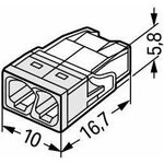 Wago COMPACT-kytkentäliitin 2-os. (maks. 2,5 mm²)