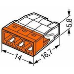 Wago COMPACT-kytkentäliitin 3-os. (maks. 2,5 mm²)