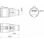 Bemis Jatkopistorasia IP44 Oranssi 230VAC Yksiosainen