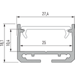 Lumines LED-asennusprofiili SILEDA 27,4x18,1x2020mm anodisoitu alumiini