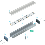 Lumines LED-asennusprofiili SILEDA 27,4x18,1x2020mm anodisoitu alumiini