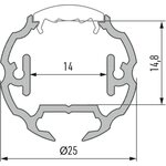 Lumines Lumines asennusprofiili COSMO Ø25mm x 2020mm anodisoitu alumiini