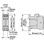 Eaton Kontaktori DILMT9 3nap kela 230VAC 4KW/400V AC-1/20A /AC-3/9A