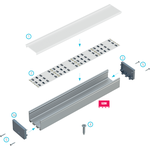 Lumines iledo pintaprofiili 3-LED nauhalle 2,02m alumiini