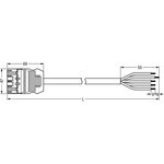 Wago Valmiiksi asennettu liitäntäkaapeli Eca, Urosliitin/vapaa pää, 5-nap.; Kood. I, H05Z1Z1-F 5G 1,5 mm², 3 m, 1,50 mm²; sininen