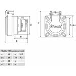 Bemis Schuko pistorasia IP54 (kansiasennus)