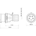 Bemis Voimapistotulppa 16A 5-nap 6H 380V-450V IP44