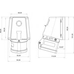 Bemis Voimavirtapistorasia pinta 16A IP44 90°