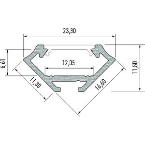 Lumines LED-asennusprofiili KULMA C 23,3x11,8x2020mm lakattu valkoinen