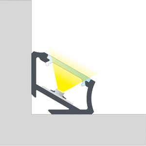 Lumines LED-asennusprofiili H 16,9x16,6x2020mm anodisoitu alumiini