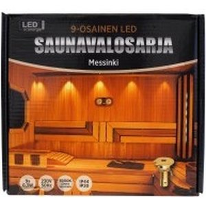 LED saunavalosarja 9-osainen, messinki (teflon)