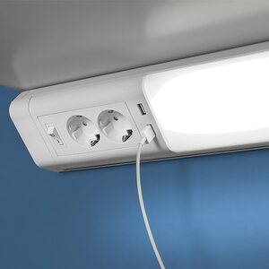 Elektra TYÖPISTEVALAISIN LD8115 779MM 15W 4000K 2XSCHUKO JA 2XUSB
