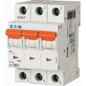 Eaton B63 3P 6kA PLS6-B63/3-MW