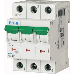 Eaton C6 3P 6kA PLS6-C6/3-MW