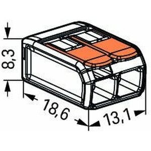 Wago COMPACT-kytkentäliitin 2-os. (maks. 4 mm², vipu)
