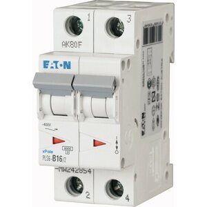 Eaton B16 2P 6kA PLS6-B16/2-MW