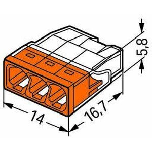 Wago COMPACT-kytkentäliitin 3-os. (maks. 2,5 mm²)