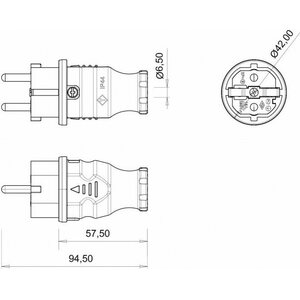 Bemis Pistotulppa IP44 Musta 230VAC