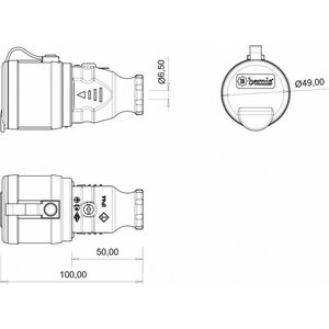 Bemis Jatkopistorasia IP44 Sininen 230VAC Yksiosainen