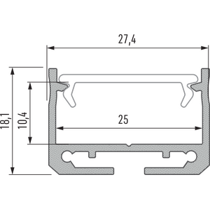 Lumines LED-asennusprofiili SILEDA 27,4x18,1x2020mm lakattu valkoinen