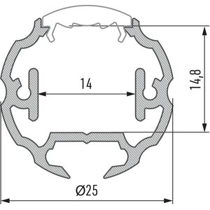 Lumines Lumines asennusprofiili COSMO Ø25mm x 2020mm lakattu valkoinen