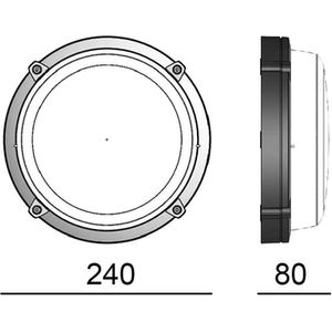 Defa Seinävalaisin Protect 2.0 Ring Opal LED 8W IP65, 689lm, 4000K Musta Tutka