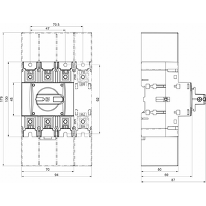Katko Pääkytkin / Kuormankytkin vääntö - KU 4125 4x125A/55kW/415V