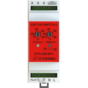 ETH-DIN-NFC Termostaatti DIN-kiskoon (ecodesign-direktiivin mukainen)