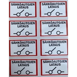 Tarra Sähköautojen lataus (8kpl tarraa arkissa)