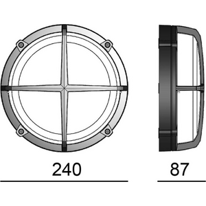 Defa Neptune Säleikkö (Grid) 2.0 Ring Opal LED 8W IP65, 584lm, 4000K Musta