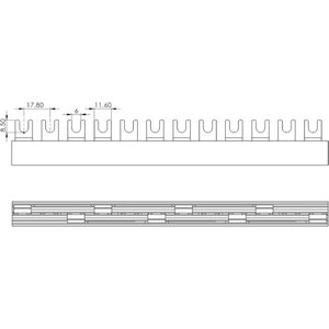 Elkat Virtakisko 3-vaihe (L1-L2-L3) 57mod, haarukka, 63A, 10mm2